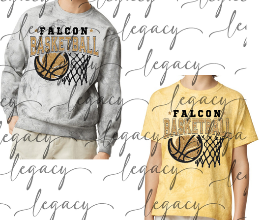 Falcon Basketball Faux Glitter Net Comfort Colors Smoke Top Options Falcon Basketball 2025