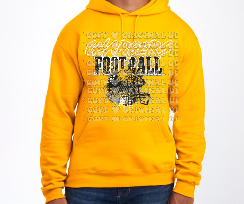 Chargers Grunge Football Cotton/Poly Blend Top Options Mio Chargers 2025