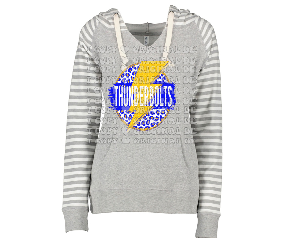 Thunderbolts Circle Leo Lightning Striped Sleeves Hoodie Top Options Mio Thunderbolts 2025