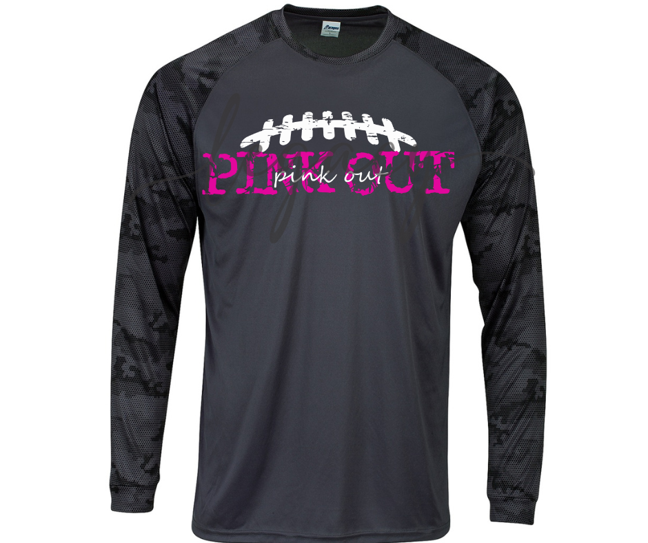 Football Cursive PINK OUT Football Performance Dri Fit Top Options Ogemaw Browns Falcon Football 2025