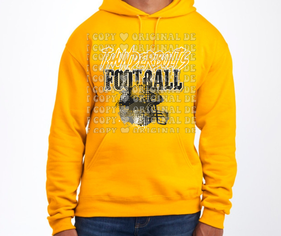Thunderbolts Grunge Football Cotton/Poly Blend Top Options Mio Thunderbolts 2025