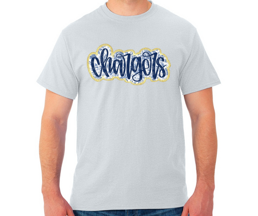 Chargers script Cotton/Poly Blend Top Options Mio Chargers 2025