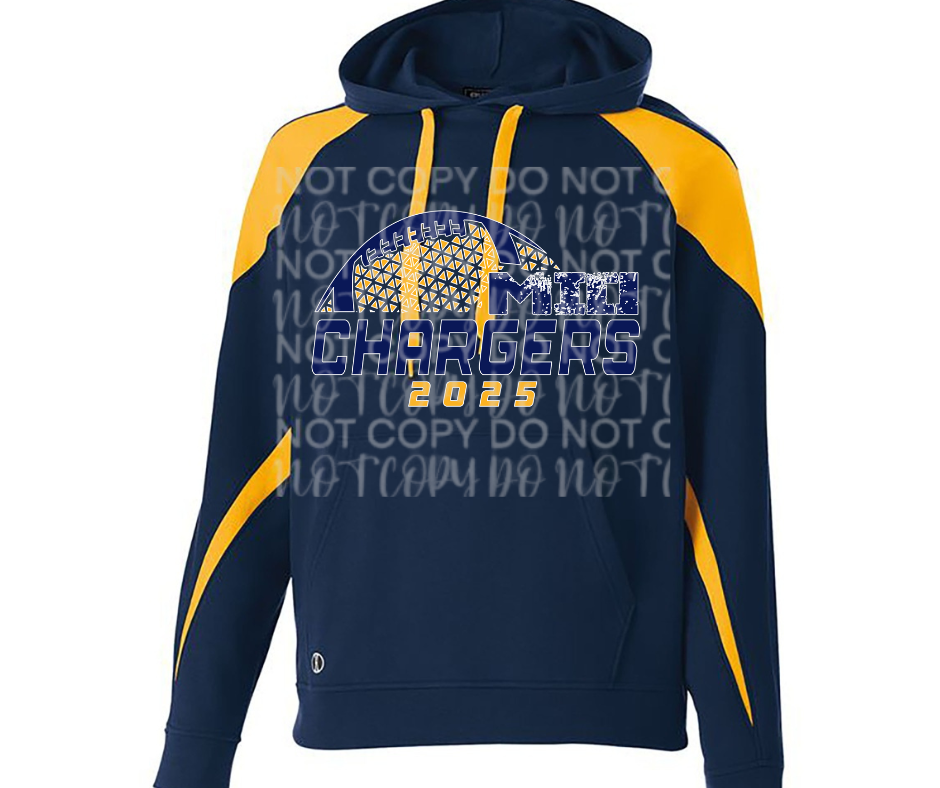 Mio Chargers 2025 Football detail Specialty Name Brand Hoodie Options