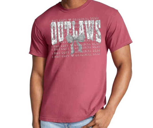 Ogemaw Outlaws 2025 Softball Vintage Comfort Color Top Options Floral Outlaws Bow