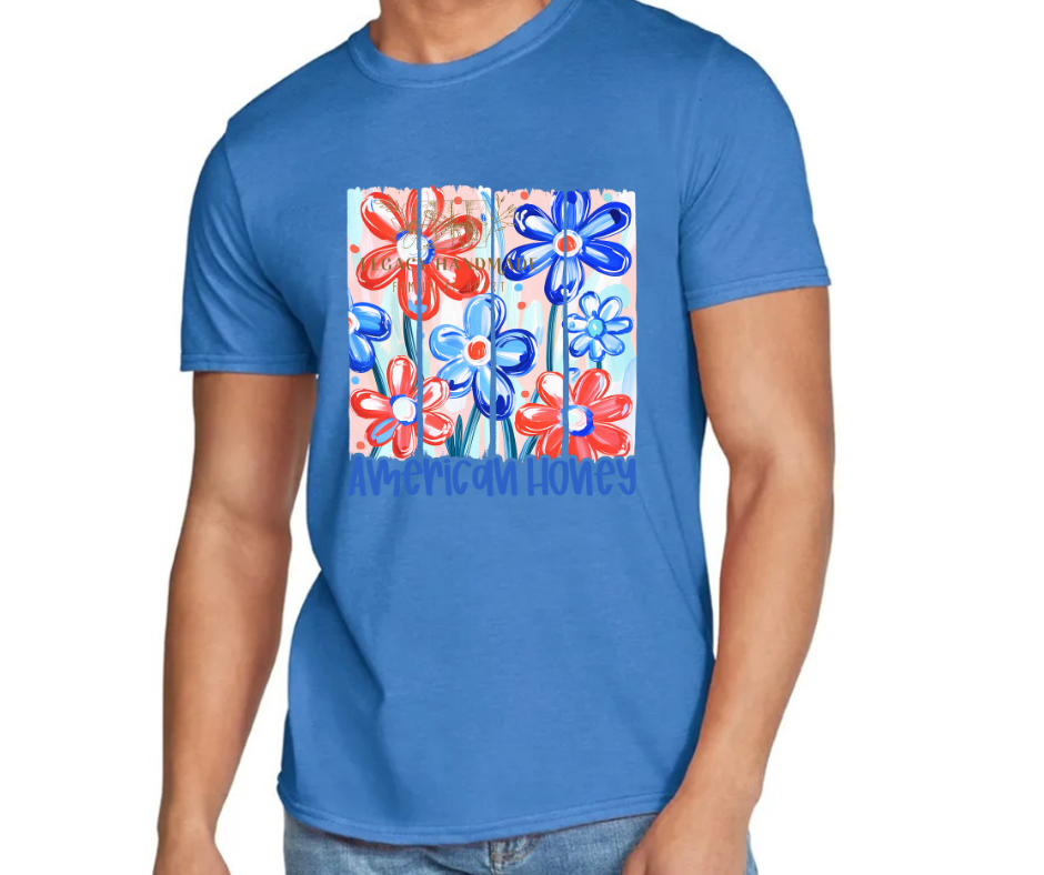 American Honey Watercolor Floral 4th Red White & Blue American Pride America Freedom