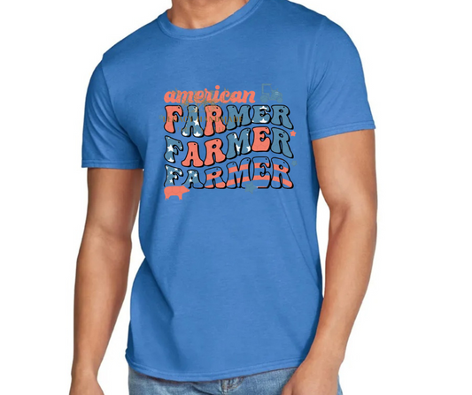 American Farmer 4th Red White & Blue American Pride America Freedom