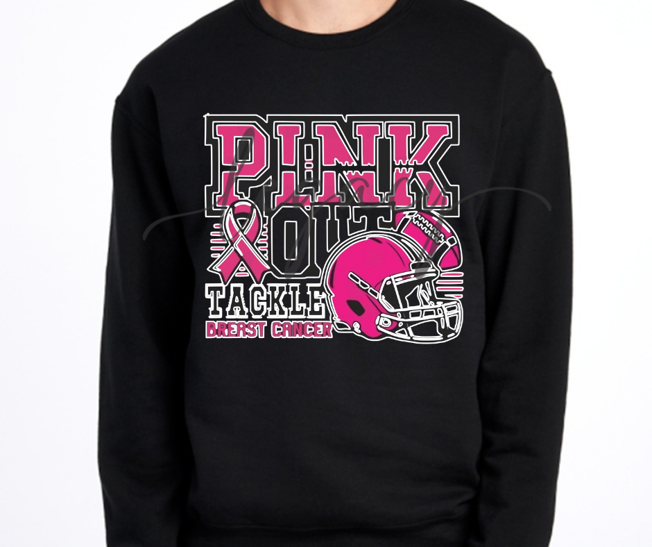 Pink Out Football Black & Grey Cotton/Poly Blend Top Options Pink Out Football 2025 Ogemaw Browns