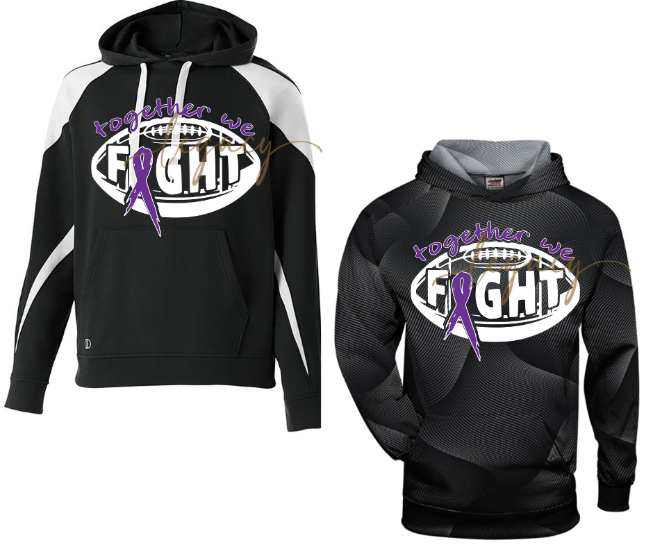 Purple Game Falcon Football Together We Fight Ribbon Specialty Hoodies