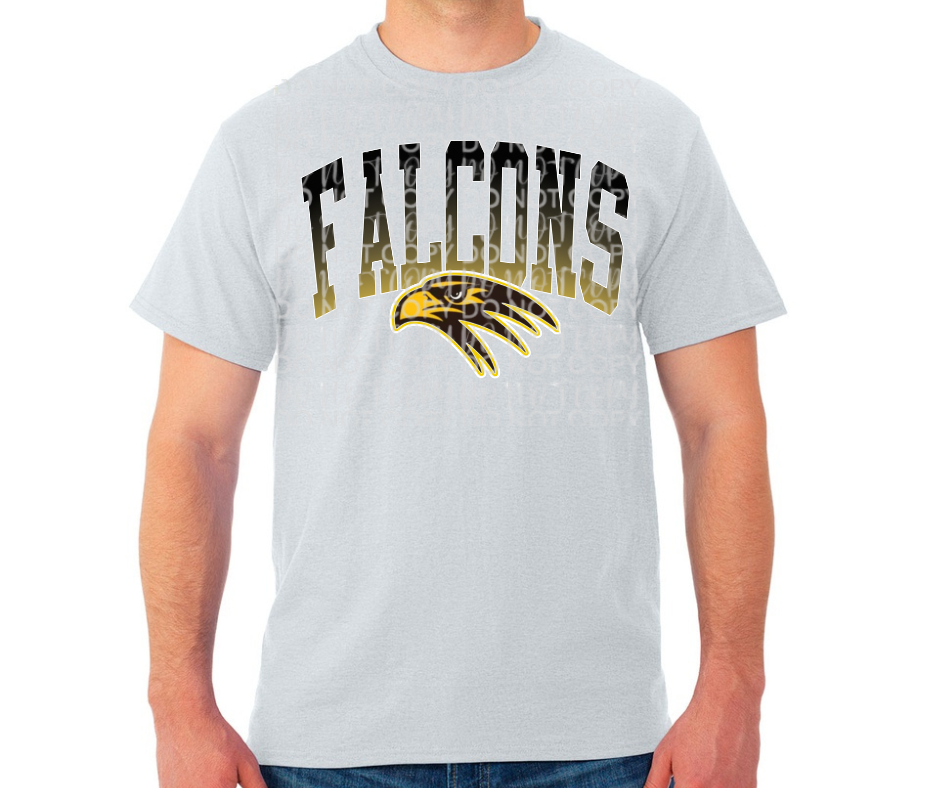 Ogemaw Falcons 2025 Ombre University Falcons Logo Dri Fit Top Options