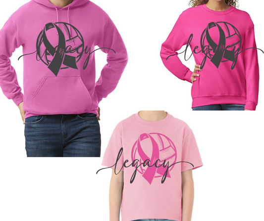 PINK Cotton/Poly Blend Top Options Pink Out Volleyball Ribbon 2025