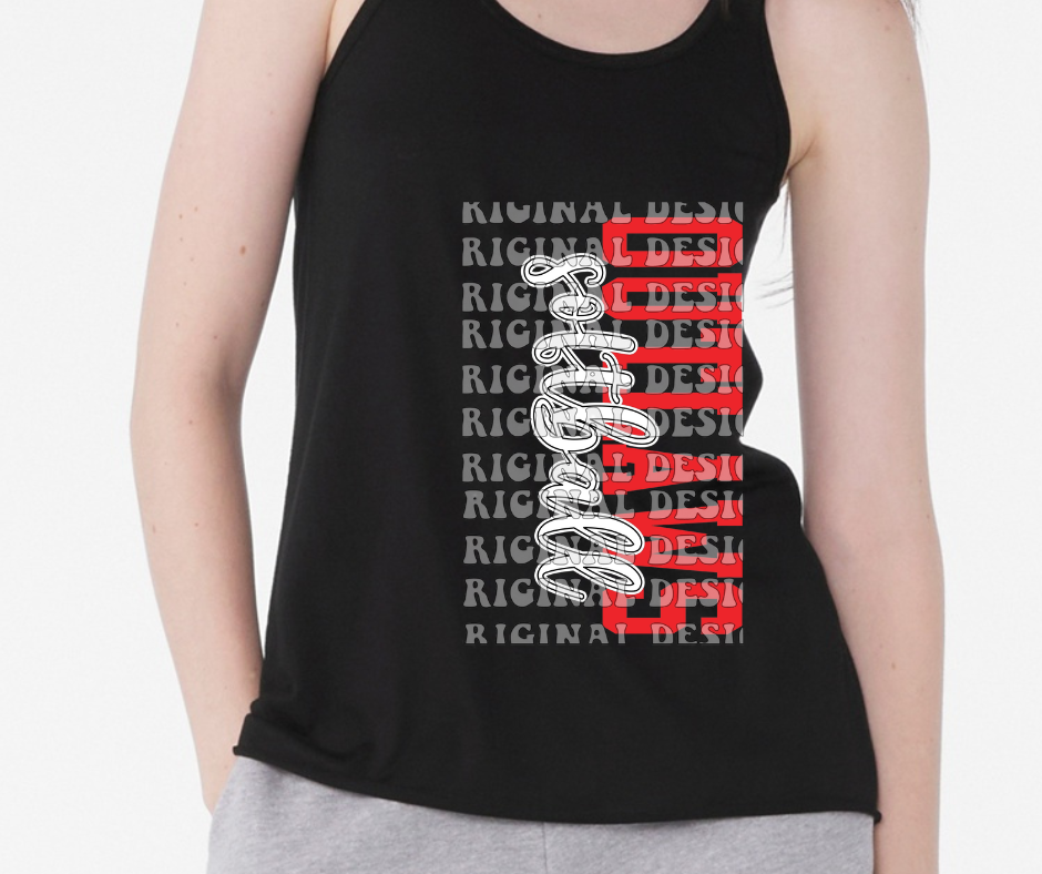 Ogemaw Outlaws 2025 Softball Red Black Gray Tank Top Options Sideways Softball Outlaws