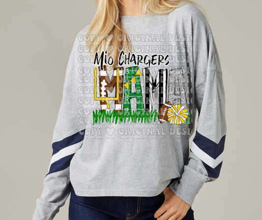 Chargers Mama with optional sleeve detail Long Sleeve Color Block Top Mio Chargers 2025