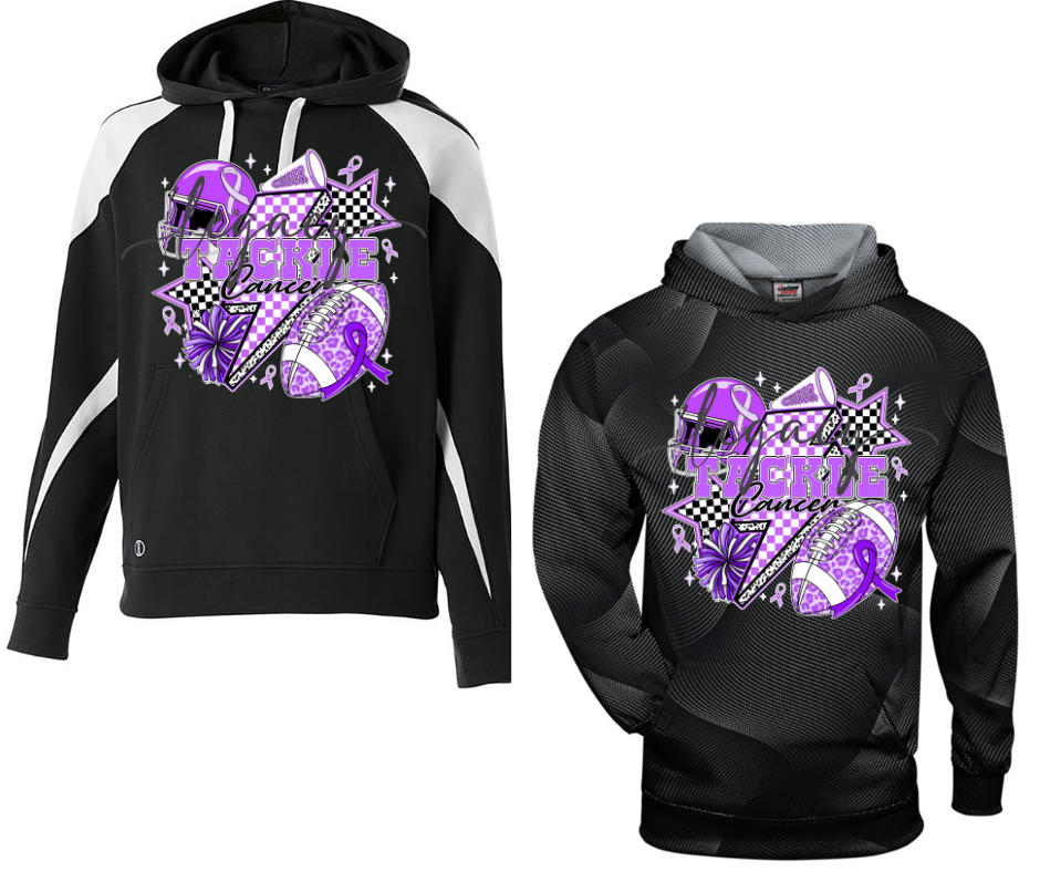 Purple Game Falcon Football Tackle Cancer Specialty Hoodies