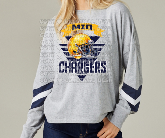 Chargers Banner Long Sleeve Color Block Top Mio Chargers 2025