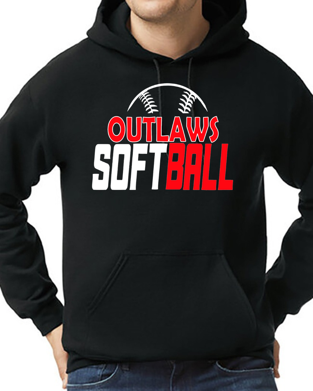 Ogemaw Outlaws 2025 Softball Red Black Gray Top Options