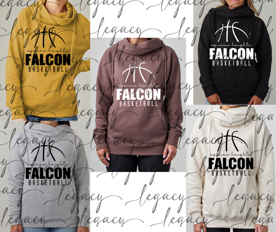 Ogemaw Heights Falcon Basketball Cowl Neck Top Options Falcon Basketball 2025