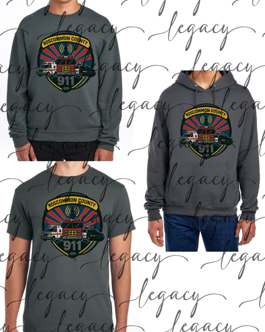 Dark Grey Unisex Options Jerzees & Comfort Colors Roscommon County Dispatch