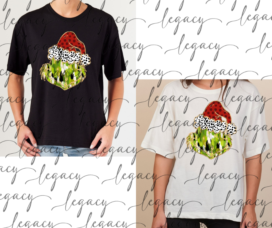 Painted Green Guy Face Boxy Women's Tee Multi Color Options Holiday Magic
