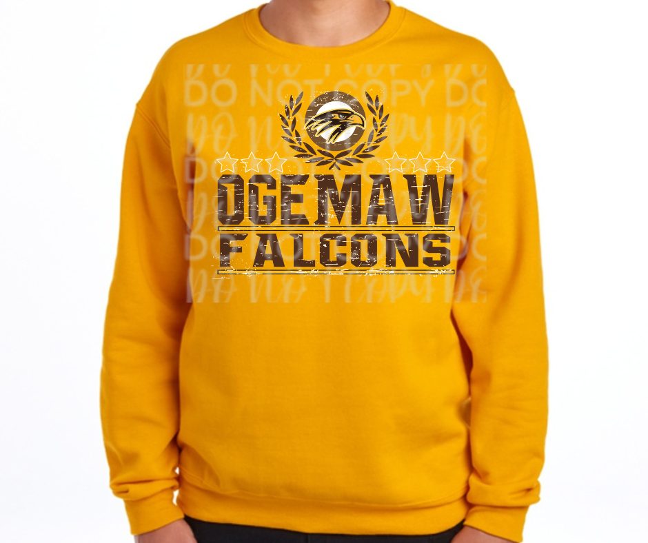 Ogemaw Falcons 2025 Vintage Laurel Falcon Sports Cotton/Poly Blend Top Options