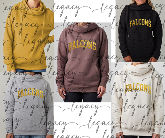 Falcons Gold Foil Cowl Neck Top options