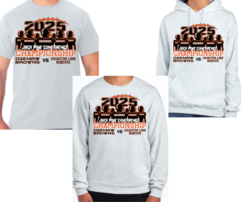 Ogemaw Browns 2025 JPC Championship Cotton/Poly Blend Multi Color Top Options
