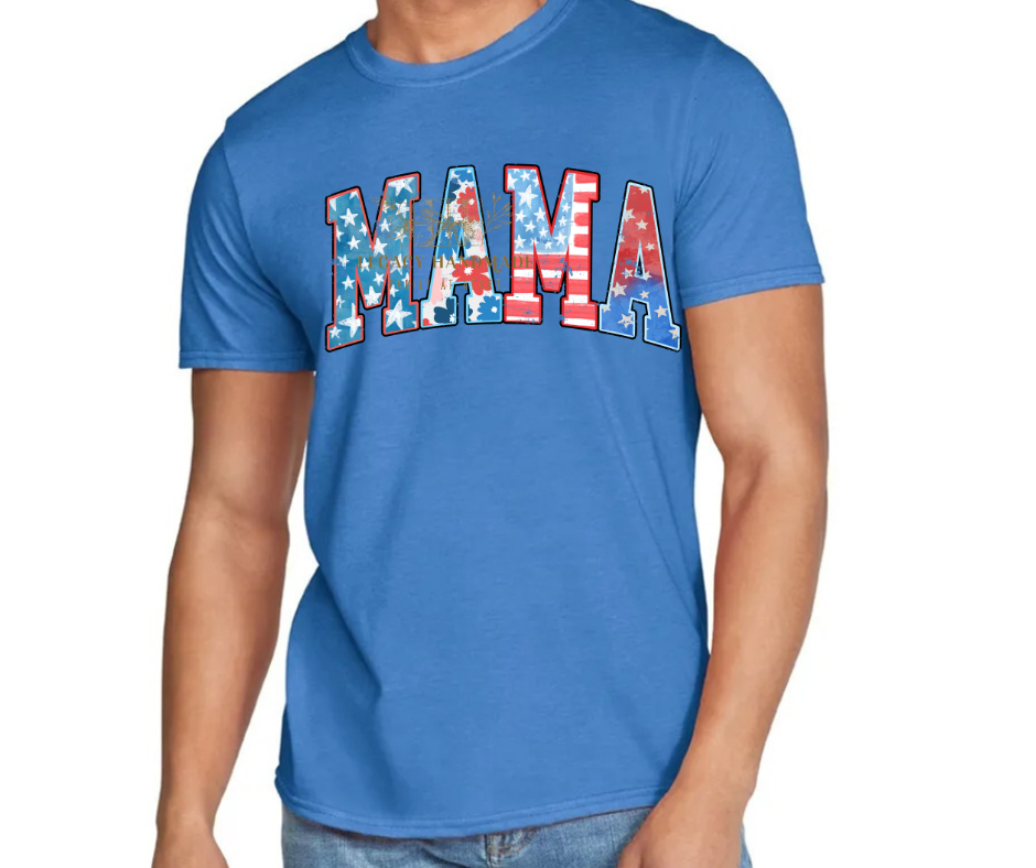 MAMA Stars Floral Stripes 4th Red White & Blue American Pride America Freedom 2025