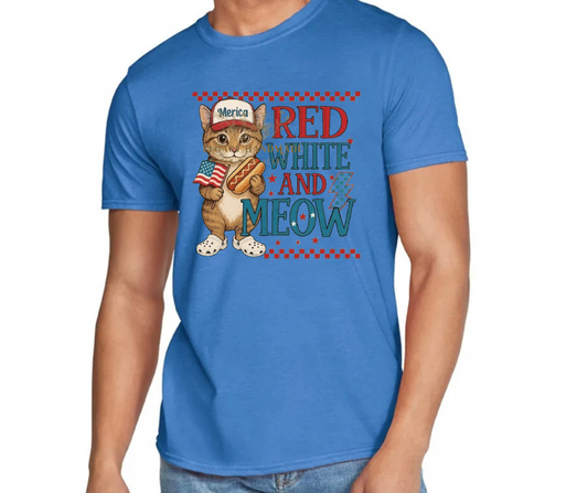 Red White & Meow 4th Red White & Blue American Pride America Freedom 2025