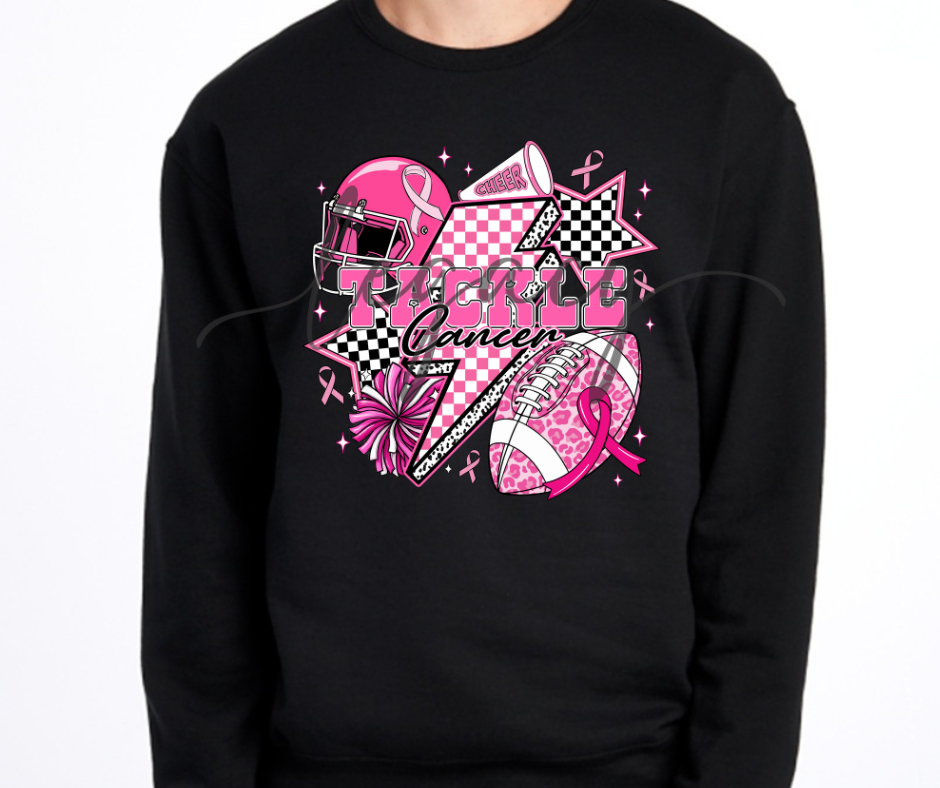 Pink Out Football & Cheer Black & Grey Cotton/Poly Blend Top Options Pink Out Football 2025 Ogemaw Browns
