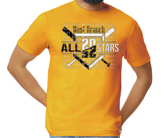 West Branch Allstars 2025 Crossed Bats Ball Diamond