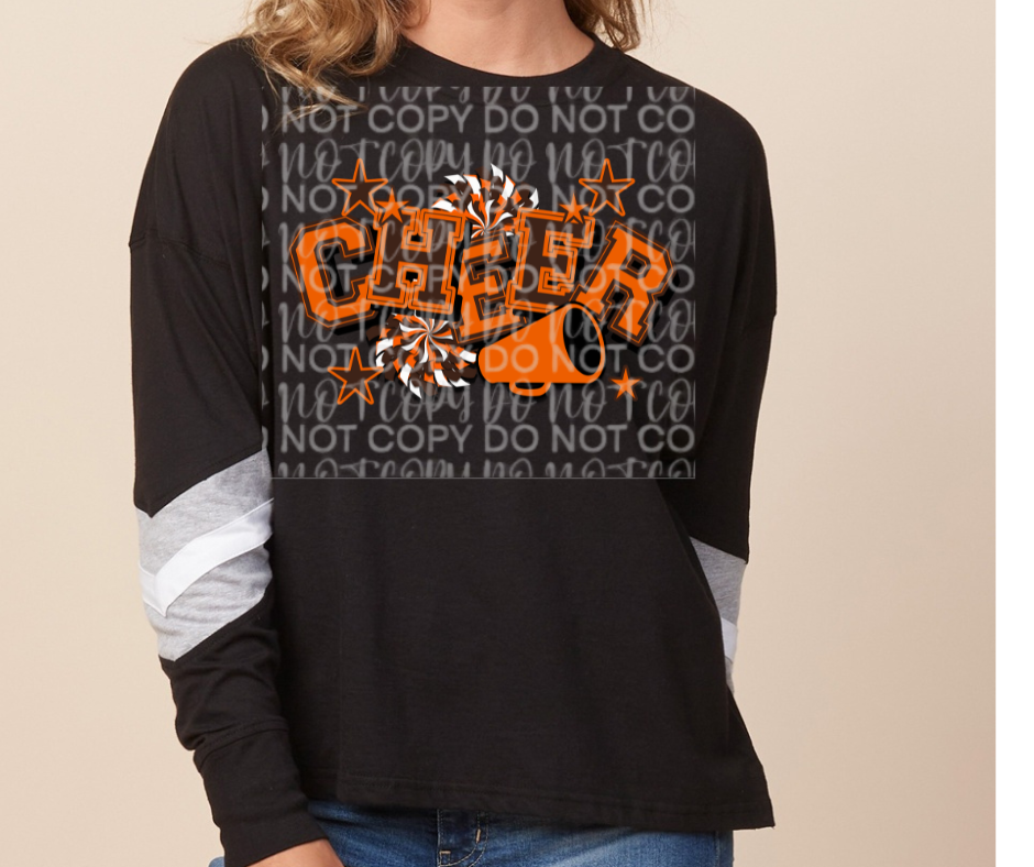 Browns Cheer Long Sleeve Color Block Top Ogemaw Browns 2025