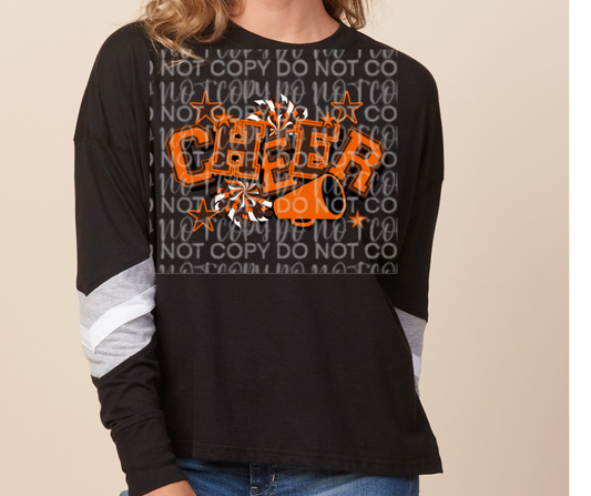 Browns Cheer Long Sleeve Color Block Top Ogemaw Browns 2025