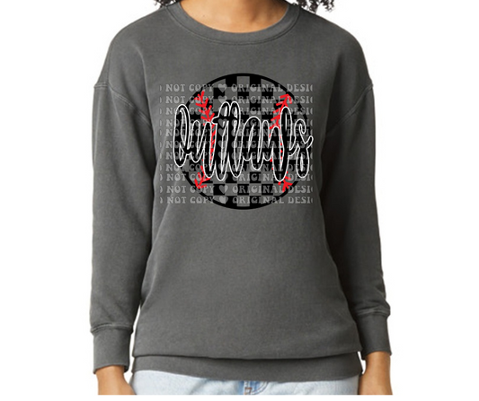 Ogemaw Outlaws 2025 Vintage Comfort Color Top Checkered Softball Outlaws