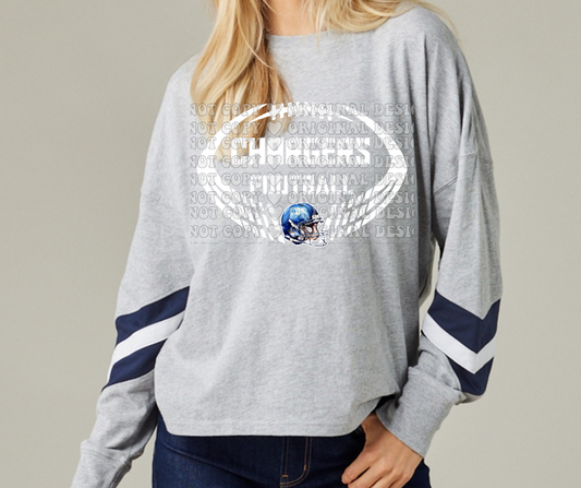Chargers football Long Sleeve Color Block Top Mio Chargers 2025