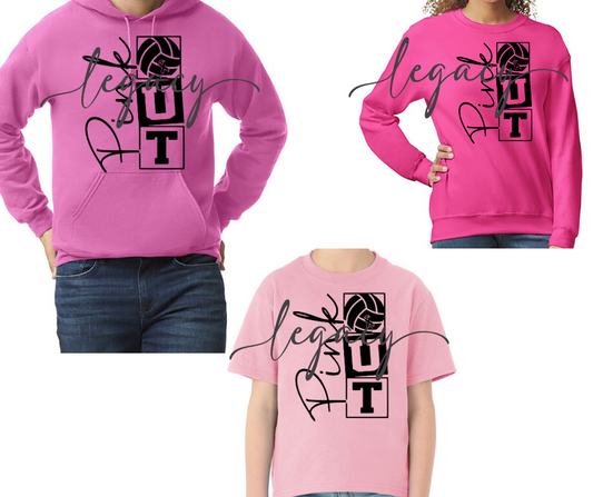 PINK Cotton/Poly Blend Top Options Pink Out Volleyball Stacked 2025