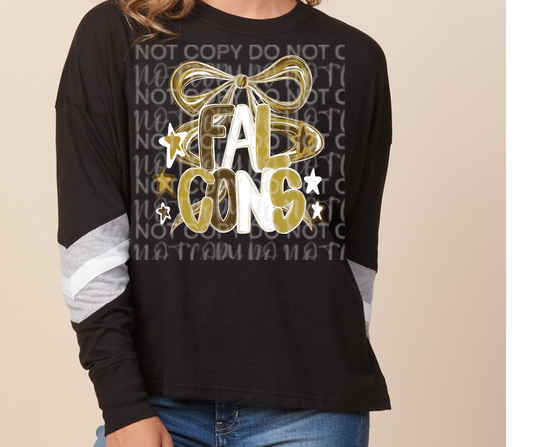 Falcons bow stars Long Sleeve Color Block Top Ogemaw Falcons 2025