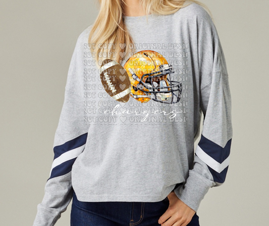 Chargers Vintage football Helmet Long Sleeve Color Block Top Mio Chargers 2025