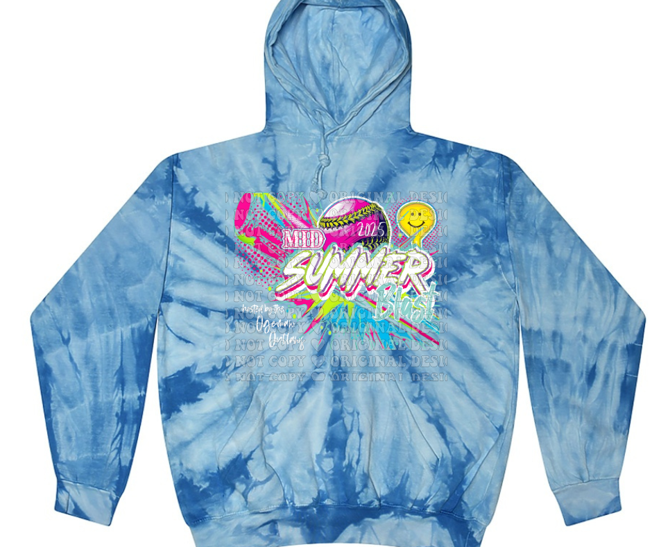 Mid Summer Blast 2025 Tie Dye & Colored Hoodie Options
