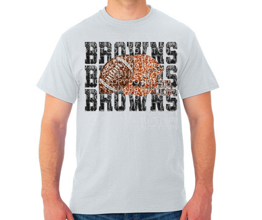 Ogemaw Browns 2025 Fall Faux Glitter Stacked Browns Top Options