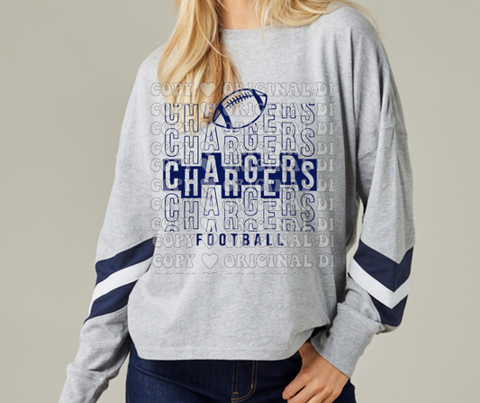 Chargers Funky Stacked Long Sleeve Color Block Top Mio Chargers 2025