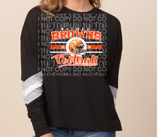 Browns Vintage Long Sleeve Color Block Top Ogemaw Browns 2025
