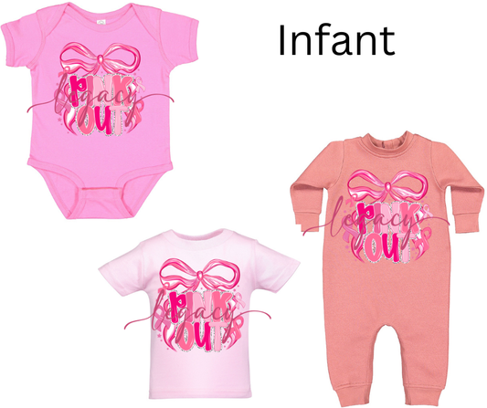 Pink Out Bow Pink Cotton/Poly Blend Top Options PinkOut