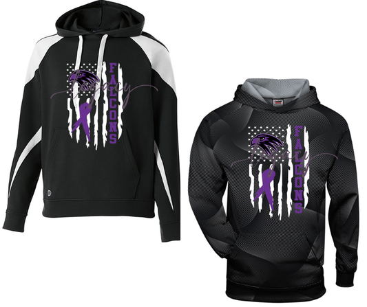 Purple Game Falcon Football Flag Specialty Hoodies