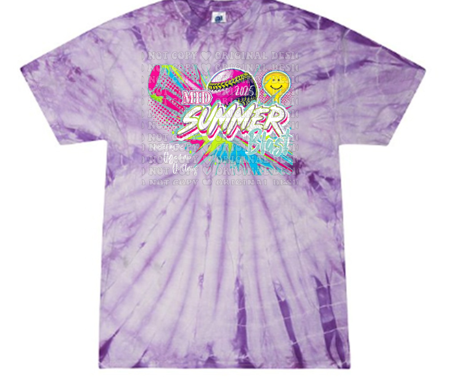 Mid Summer Blast 2025 Tie Dye Tee Options