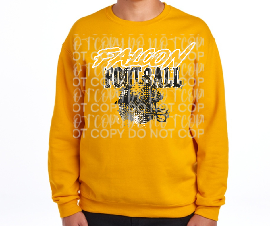 Ogemaw Falcon Football Grunge Helmet Falcon Sports Cotton/Poly Blend Top Options