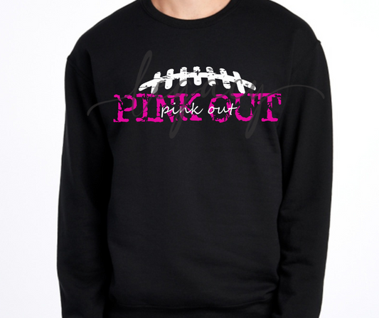 Pink Out Football Cursive Black & Grey Cotton/Poly Blend Top Options Pink Out Football 2025 Ogemaw Browns