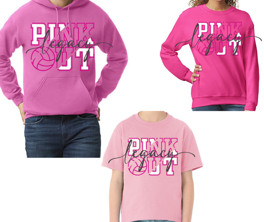 PINK Cotton/Poly Blend Top Options Pink Out Volleyball 2025