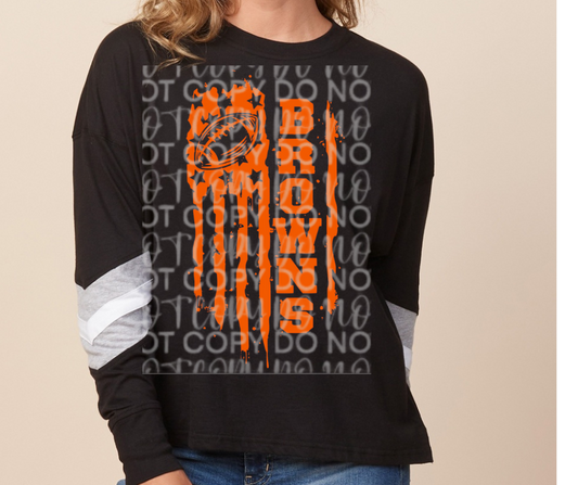 Ogemaw Browns Flag Long Sleeve Color Block Top Ogemaw Browns 2025