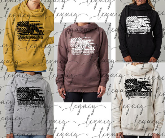 Wrestlers Flag Wrestling 2025 Cowl Neck Top Options