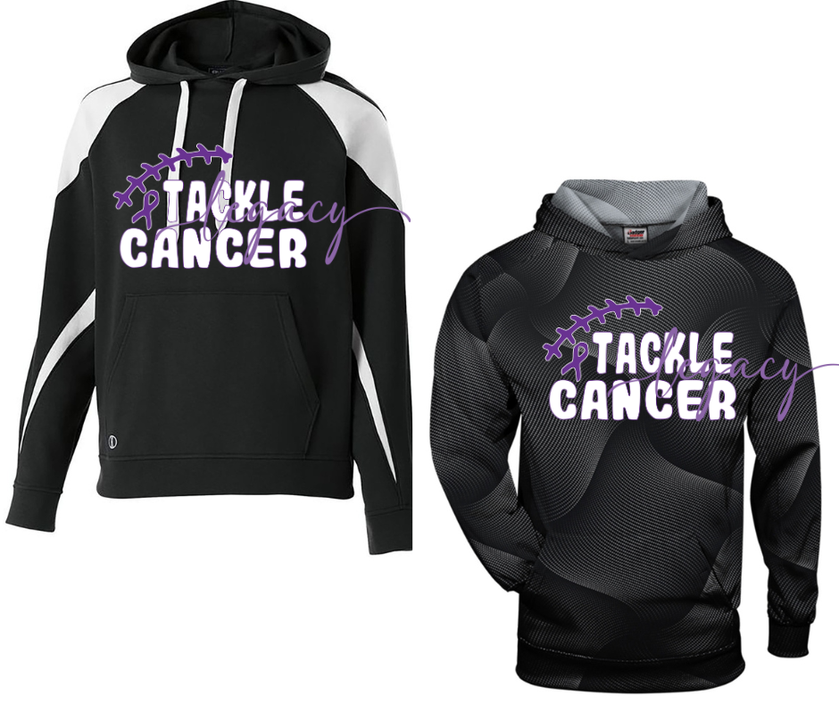 Purple Game Falcon Football Tackle Cancer Ribbon Specialty Hoodies