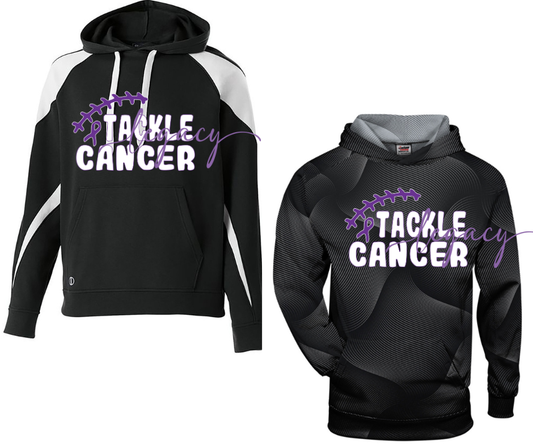 Purple Game Falcon Football Tackle Cancer Ribbon Specialty Hoodies
